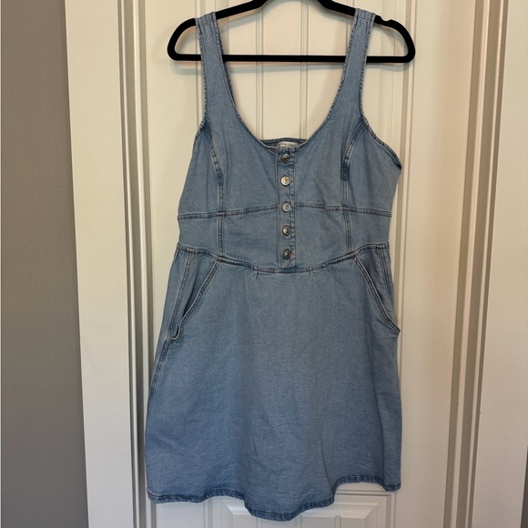 American Eagle Outfitters Dresses & Skirts - American Eagle Outfitters Light Blue Denim Button Tank Mini Dress